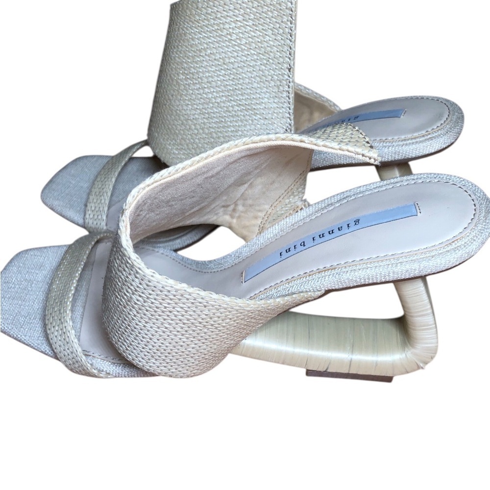 Gianni Bini Plumlee Asymmetrical Raffia Architectural Wedge Sandals 9.5 - Picture 6 of 7